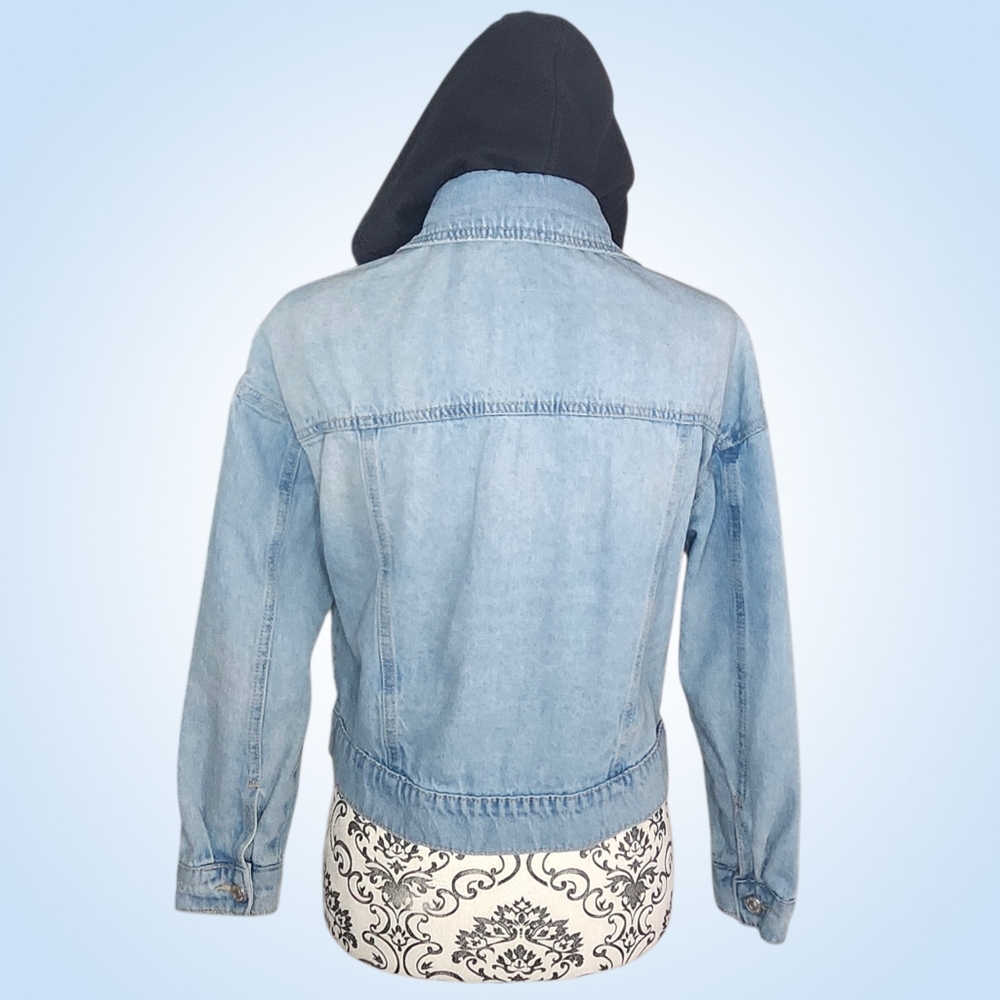 EIGHTYTWO Cropped Denim Jacket With Hood - Small - Picture 4 of 8